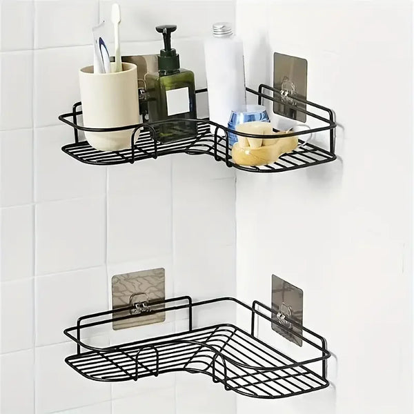 Non Perforated Bathroom Wall Mounted Shelf Storage